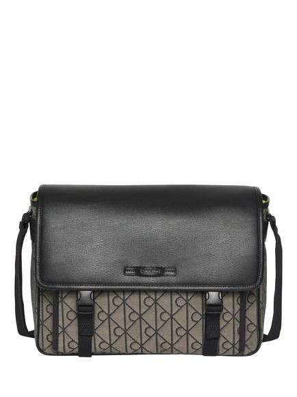 Calvin Klein Jacquard Emblem Messenger Bag, Grey/Black, Multi