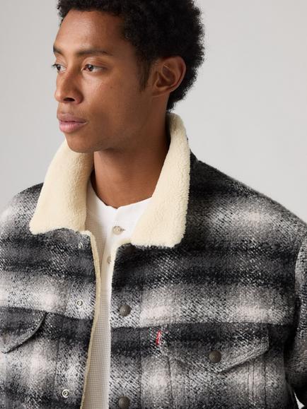 Levi's Relaxed Fit Trucker Jacket, Ivy Plaid Thunderstorm - view 2, Ivy Plaid Thunderstm
