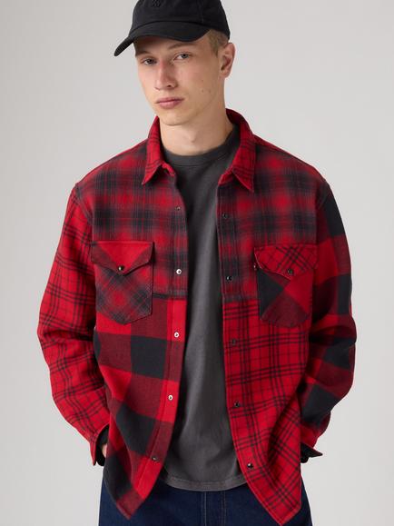 Levi's Pure Cotton Flannel Check Relaxed Western Shirt, Dulzaina Plaid, Dulzaina Plaid Embo