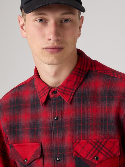 Levi's Pure Cotton Flannel Check Relaxed Western Shirt, Dulzaina Plaid - view 2, Dulzaina Plaid Embo