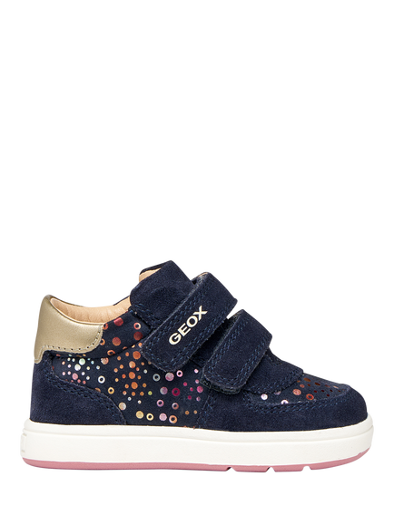 Geox Kids' Biglia Mid-Cut First Step Trainers, Navy, Navy