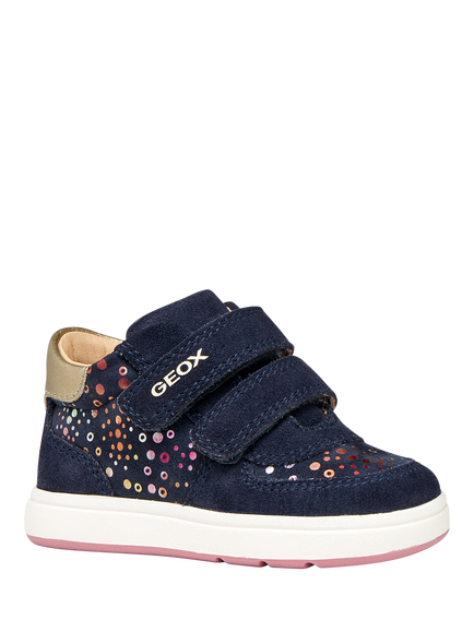 Geox Kids' Biglia Mid-Cut First Step Trainers, Navy - view 2, Navy