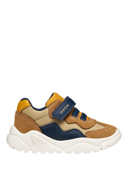 Geox Kids' Lightfloppy Trainers, Caramel/Navy, Caramel/Navy