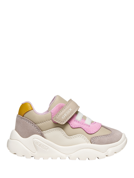Geox Kids' Ciufciuf Trainers, Beige/Pink, Beige/Pink