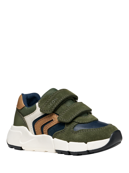 Geox Baby Flexyper Mini Trainers, Musk/Cognac - view 2, Musk/Cognac