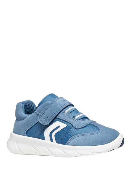Geox Kids' Foot-Run Low-Cut Trainers, Sky/White - view 2, Sky/White