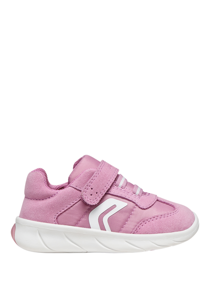 Geox Kids' Foot-Run Low-Cut Trainers, Pink/White, Pink/White