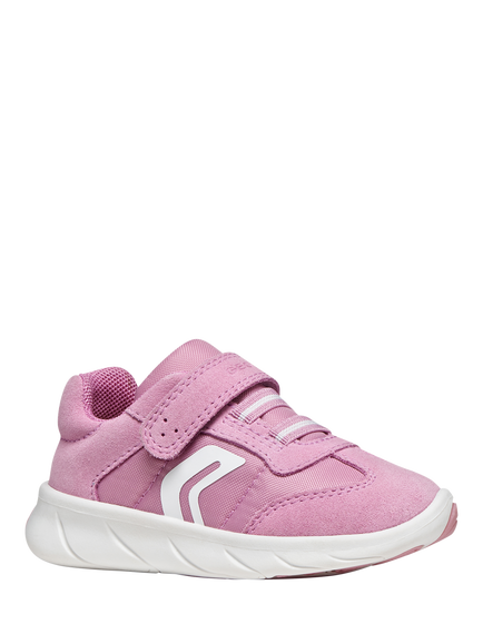 Geox Kids' Foot-Run Low-Cut Trainers, Pink/White - view 2, Pink/White