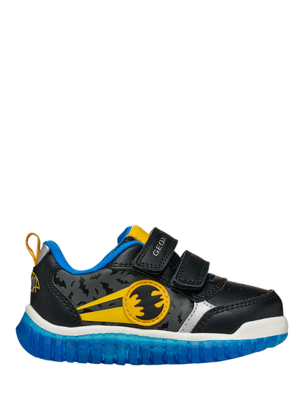 Geox Baby Lightyloo Light Up Trainers, Black/Yellow, Black/Yellow