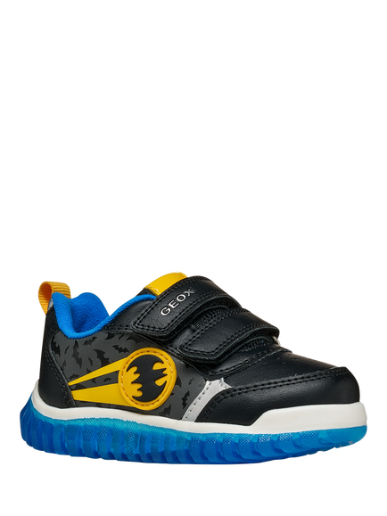 Geox Baby Lightyloo Light Up Trainers, Black/Yellow - view 2, Black/Yellow