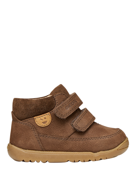 Geox Baby Macchia First Step Shoes, Dark Brown