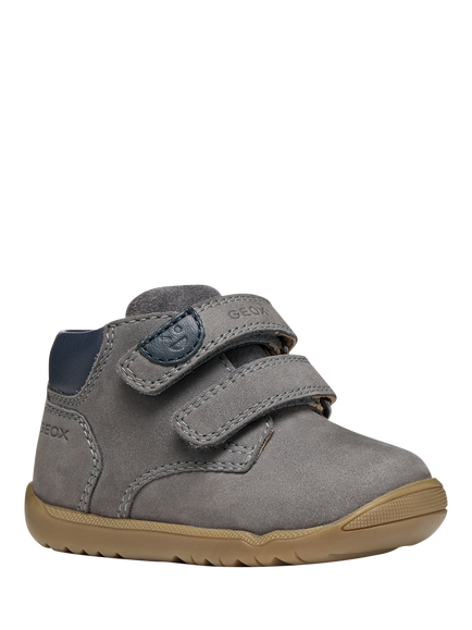Geox Baby Macchia First Step Trainers, Grey/Navy - view 2, Grey/Navy