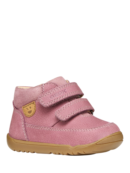 Geox Baby Macchia First Steps Trainers, Dark Pink - view 2, Dark Pink