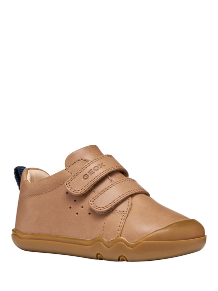 Geox Baby Steppieup Leather Trainers, Whisky - view 2, Whisky