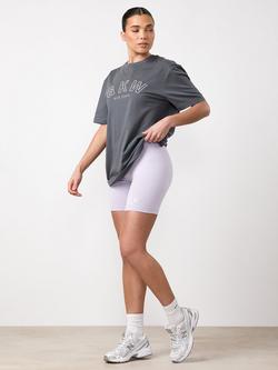 Gym King Boyfriend T-Shirt, Grey/Hyacinth - view 2, Grey/Hyacinth