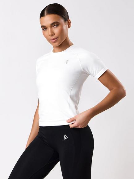 Gym King Power Lightweight Seamless Top, White, White
