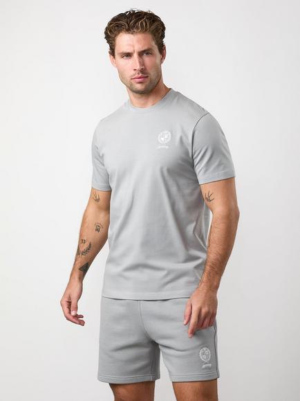 Gym King Heritage Crest Crew Neck Cotton Jersey T-Shirt - view 2, Urban Grey