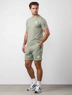 Gym King Heritage Crest Crew Neck Cotton Jersey T-Shirt, Soft Khaki