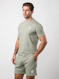 Gym King Heritage Crest Crew Neck Cotton Jersey T-Shirt - view 2, Soft Khaki