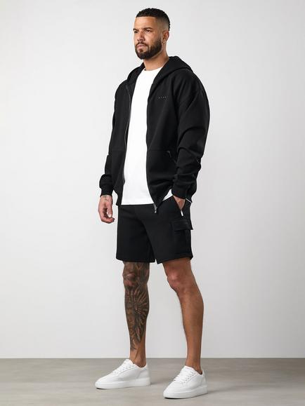 Gym King Zip Front Cotton Blend Hoodie, Black