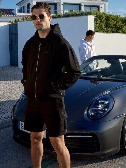 Gym King Zip Front Cotton Blend Hoodie - view 2, Black