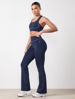 Gym King Streamlined Flared Leggings, Indigo Blue, Indigo Blue