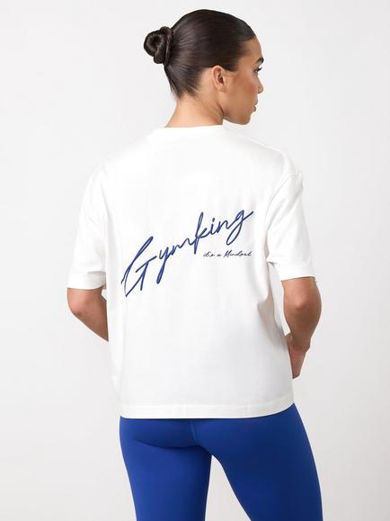 Gym King Boyfriend T-Shirt, Cream - view 2, Cream
