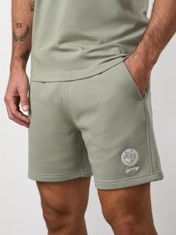 Gym King Heritage Crest Cotton Shorts, Indigo Blue - view 2, Soft Khaki