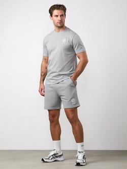 Gym King Heritage Crest Cotton Shorts, Indigo Blue, Urban Grey