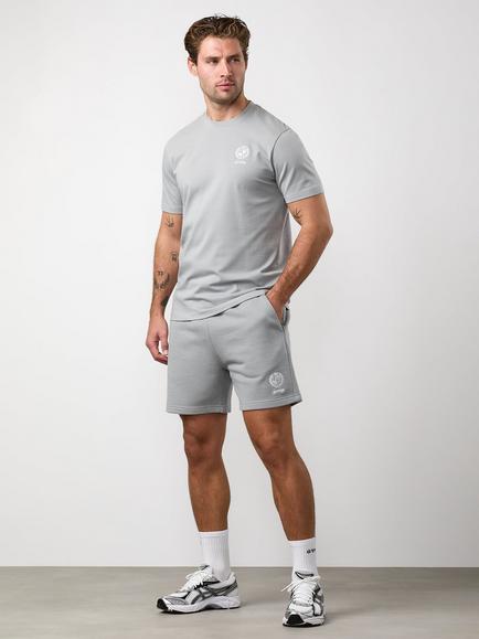 Gym King Heritage Crest Cotton Shorts, Urban Grey