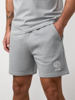 Gym King Heritage Crest Cotton Shorts, Indigo Blue - view 2, Urban Grey