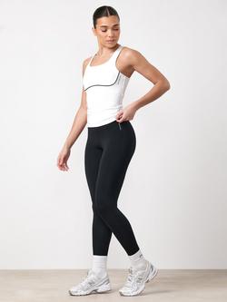 Gym King Knockout Keyhole Back Sleeveless Tank Top, White, White