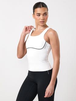 Gym King Knockout Keyhole Back Sleeveless Tank Top, White - view 2, White