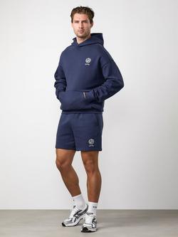 Gym King Heritage Crest Cotton Hoodie, Indigo Blue, Indigo Blue