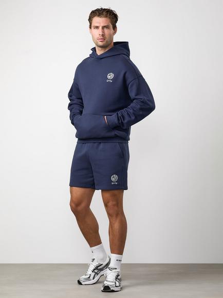 Gym King Heritage Crest Cotton Hoodie, Indigo Blue, Indigo Blue