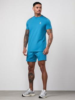 Gym King Cotton Rich Taped Jersey Shorts, Harbour Teal