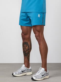 Gym King Cotton Rich Taped Jersey Shorts - view 2, Harbour Teal