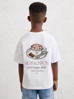 Reiss Kids' Luc Short Sleeve Back Print T-Shirt, White - view 2, White