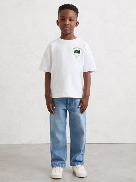 Reiss Kids' Milner Graphic Logo T-Shirt, White, White