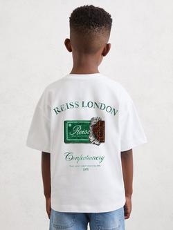 Reiss Kids' Milner Graphic Logo T-Shirt, White - view 2, White