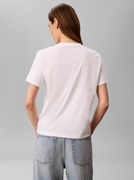 Calvin Klein Script Logo Graphic Crew Neck T-Shirt, White - view 2, White