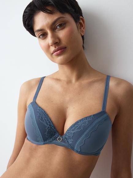 Triumph Comfort Allure Half-Padded Bra, Indigo Veil, Indigo Veil