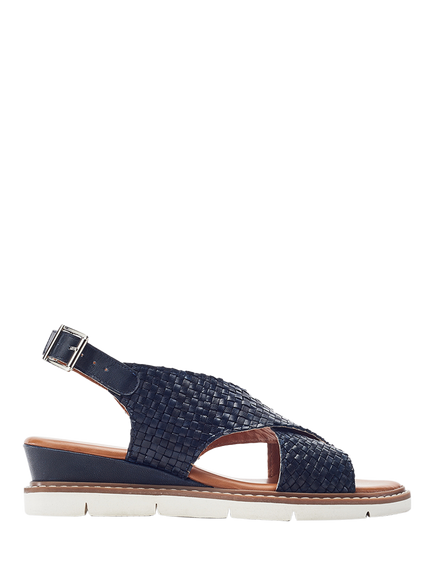 Moda in Pelle Keela Woven Leather Strappy Sandals, Navy