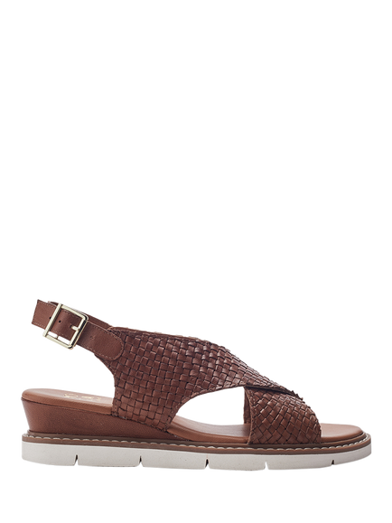 Moda in Pelle Keela Woven Leather Strappy Sandals, Tan