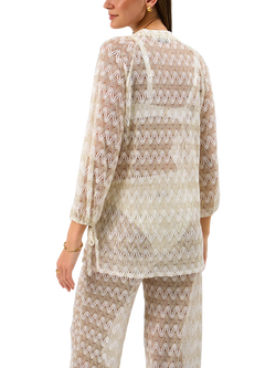 Accessorize Crochet Beach Shirt, White - view 2, White