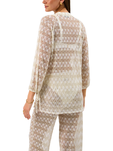 Accessorize Crochet Beach Shirt, White - view 2, White