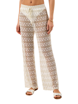 Accessorize Crochet Wide Leg Beach Trousers, White, White