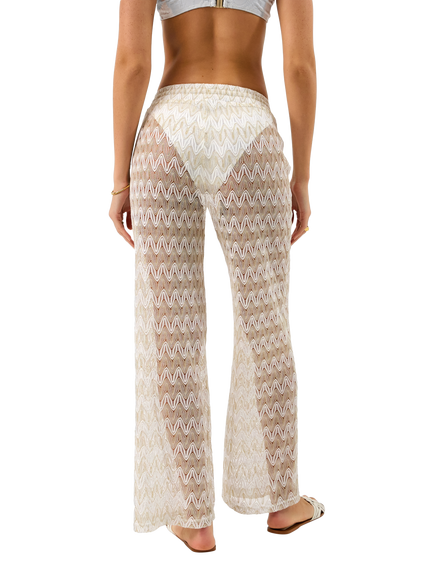 Accessorize Crochet Wide Leg Beach Trousers, White - view 2, White