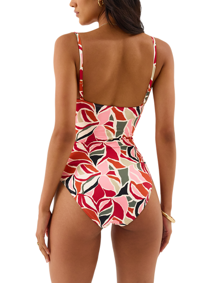 Accessorize Abstract Cut Out Swimsuit, Multi - view 2, Multi