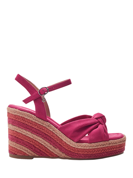 Moda in Pelle Margaritaa Alcantara Twist Wedge Heel Sandals, Pink